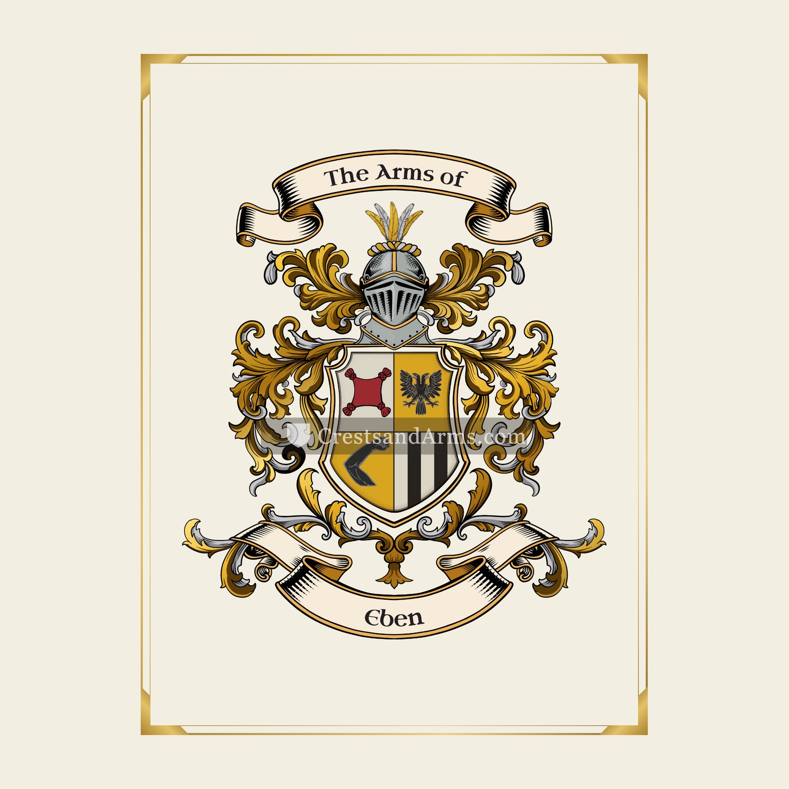With gold border