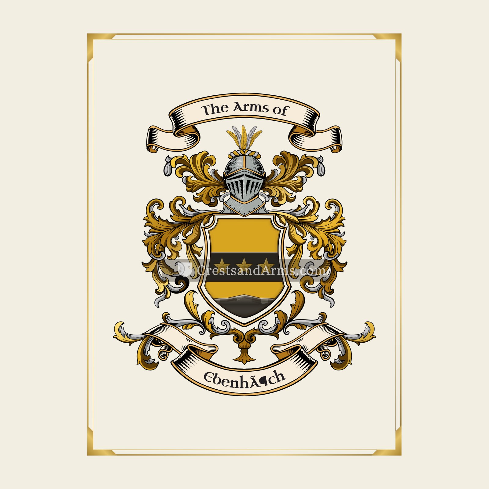With gold border