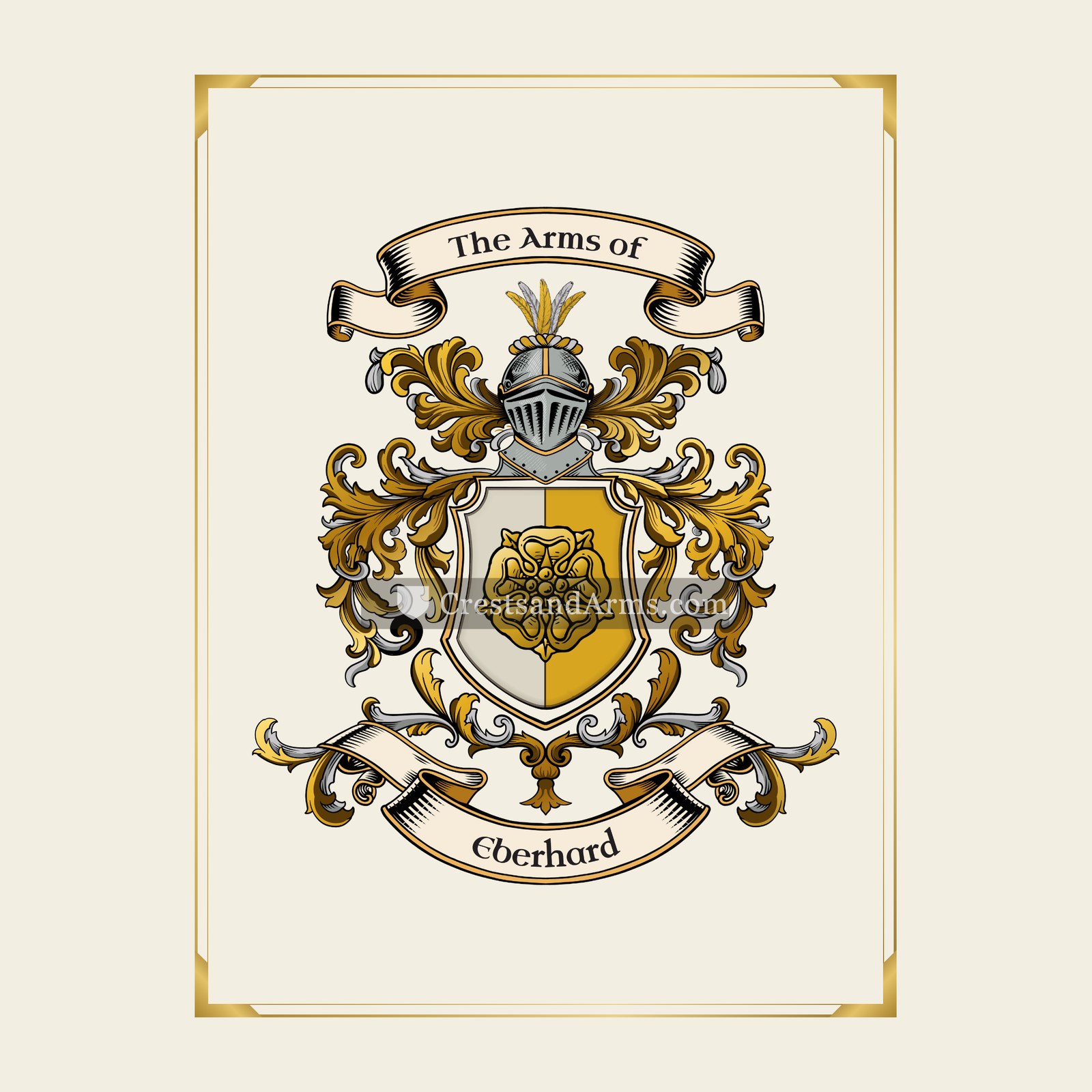 With gold border