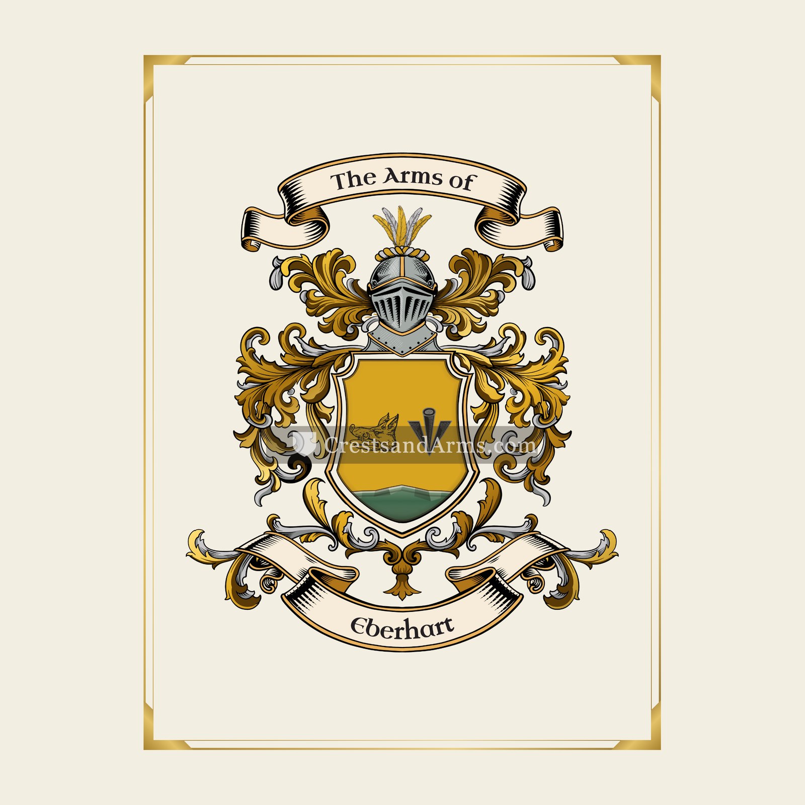 With gold border