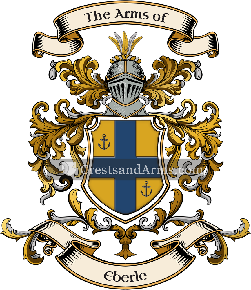 The Eberle coat of arms, drawn from the recorded blazon