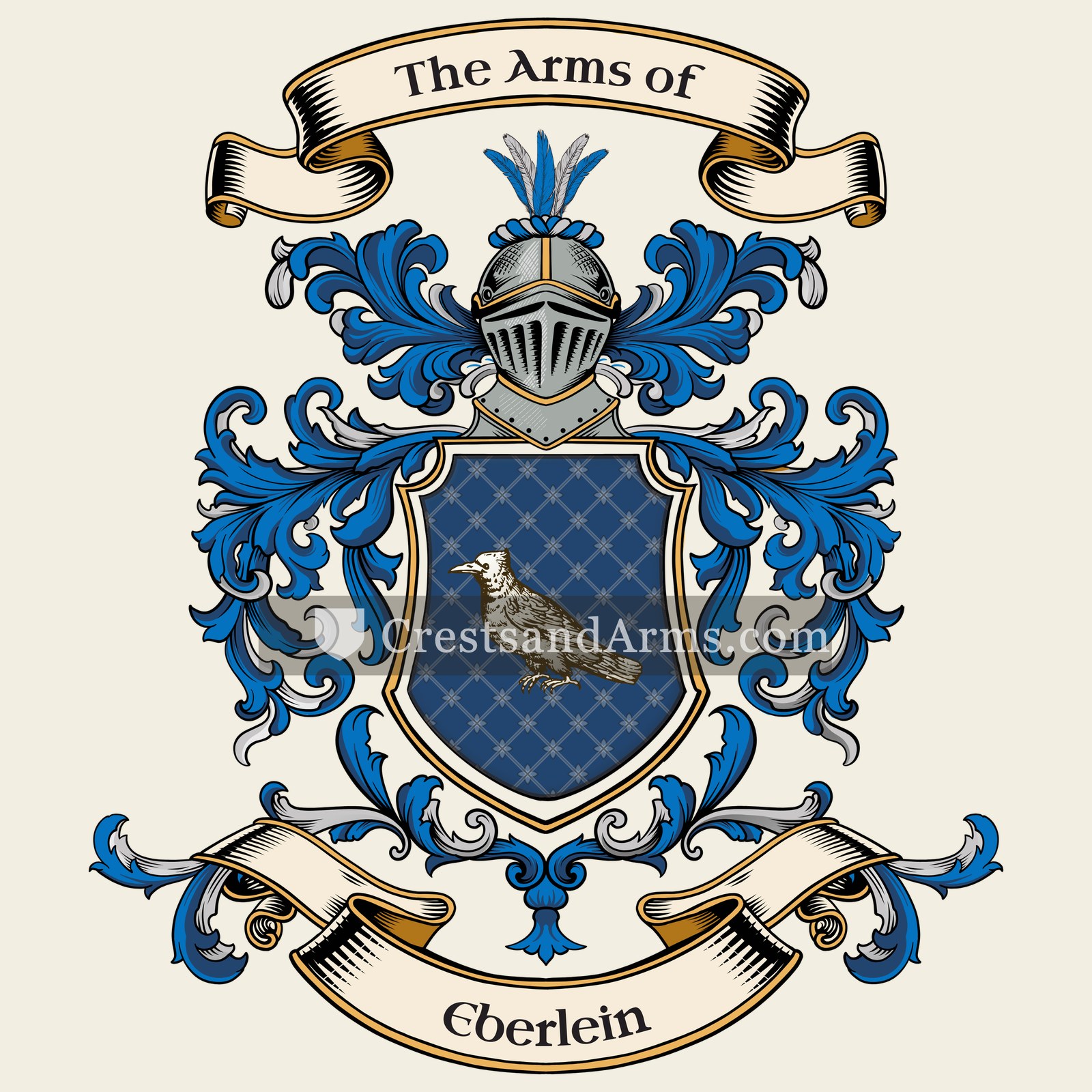 The Eberlein coat of arms, drawn from the recorded blazon