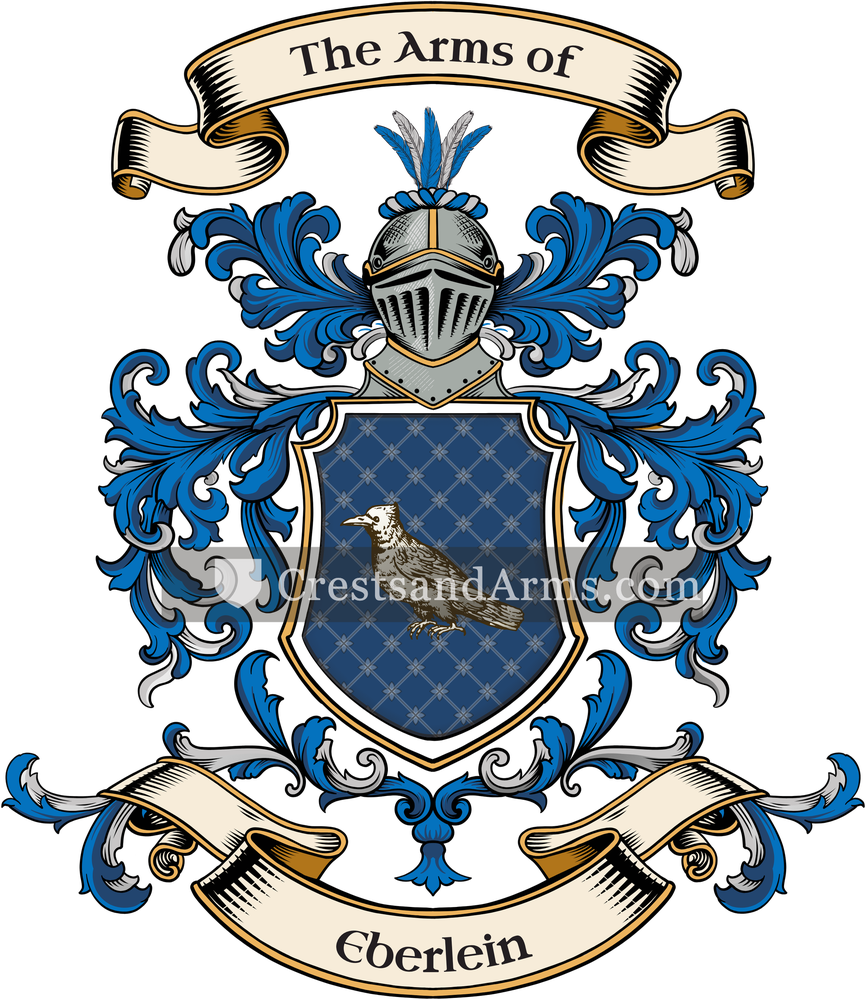 The Eberlein coat of arms, drawn from the recorded blazon
