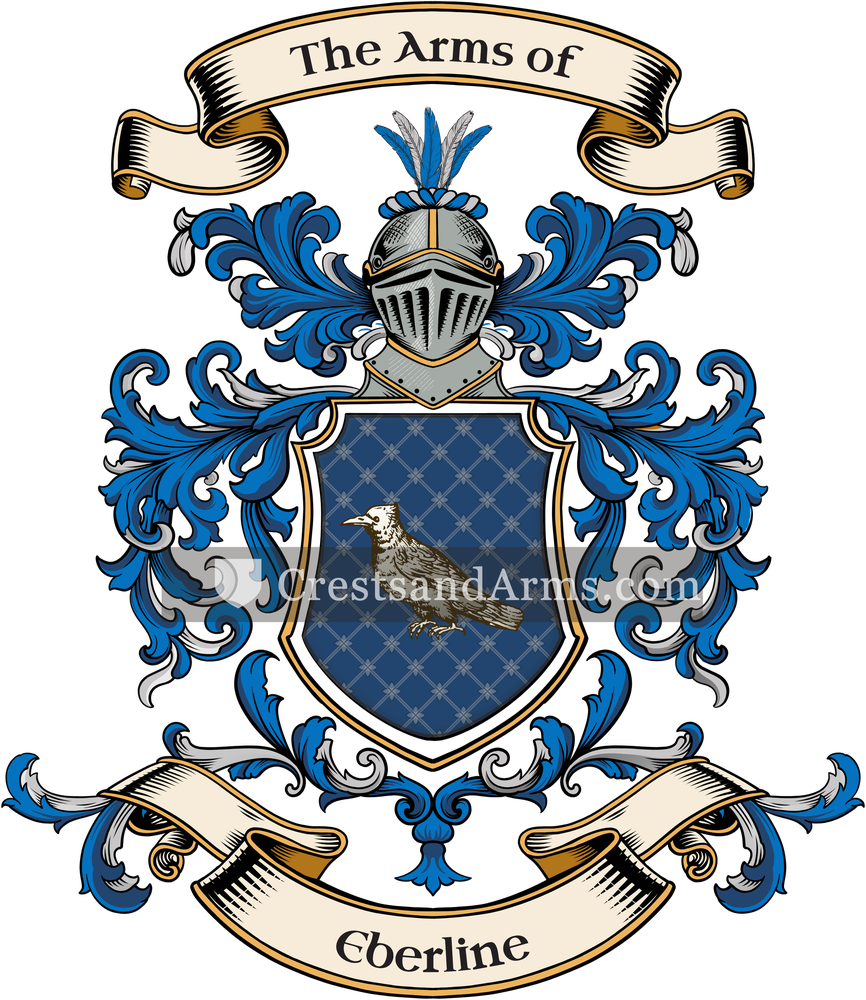 The Eberline coat of arms, drawn from the recorded blazon