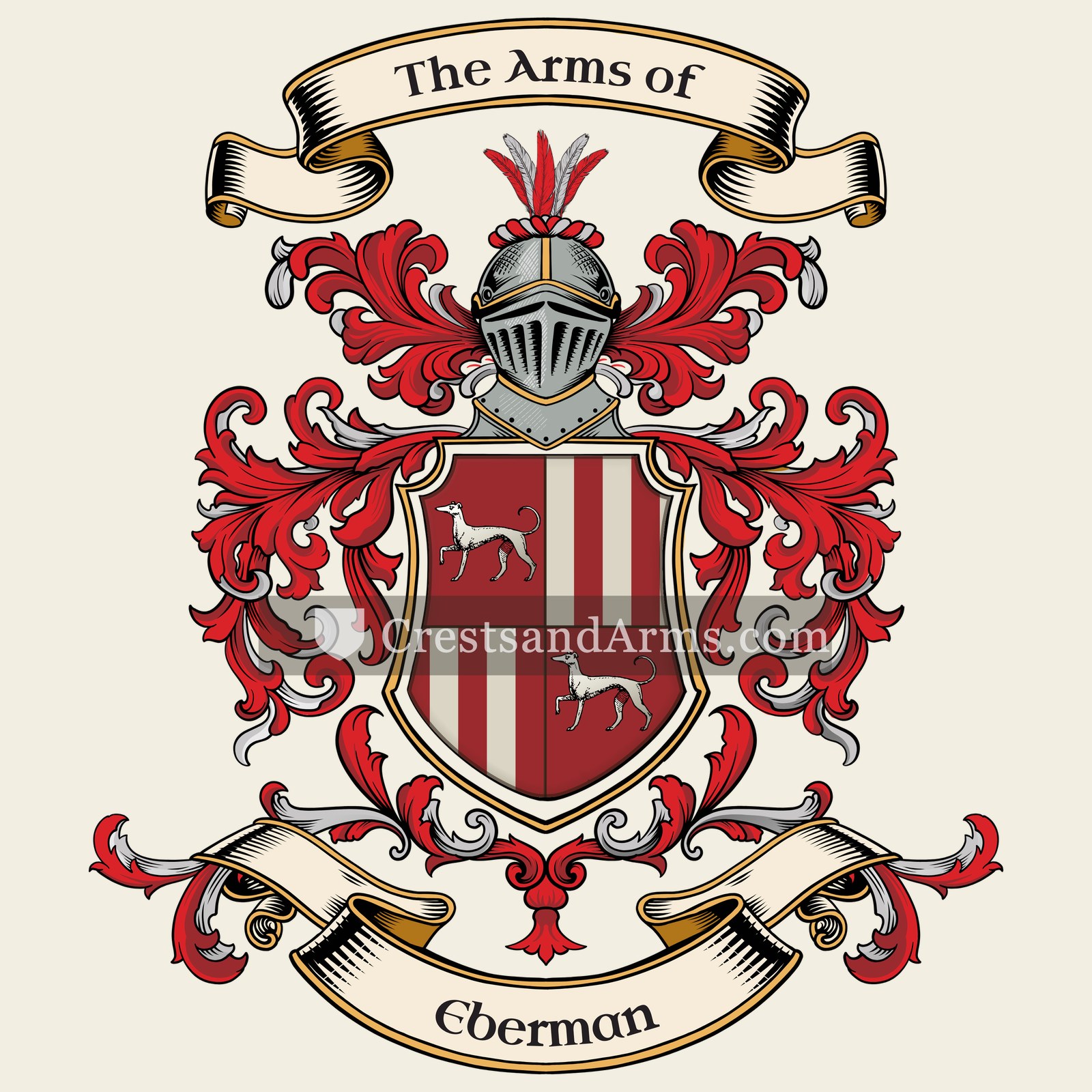 The Eberman coat of arms, drawn from the recorded blazon