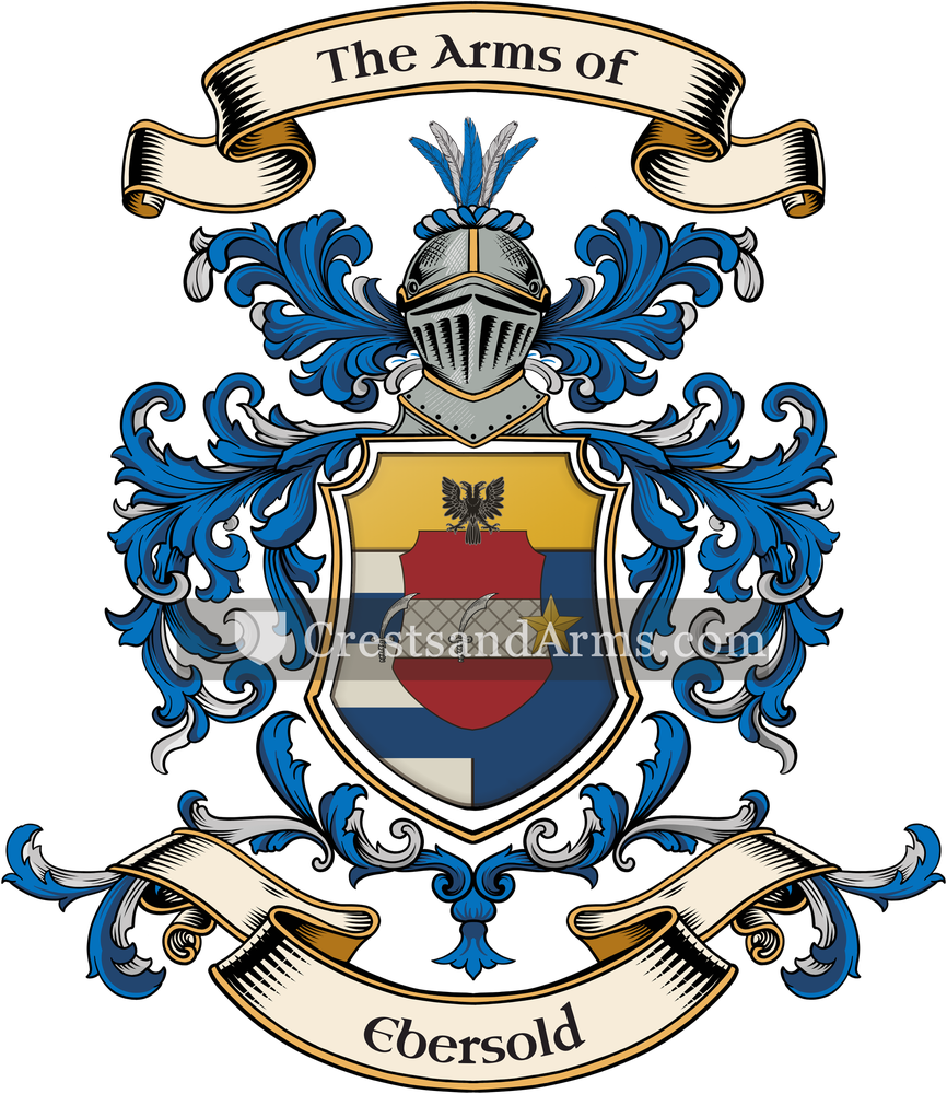 The Ebersold coat of arms, drawn from the recorded blazon