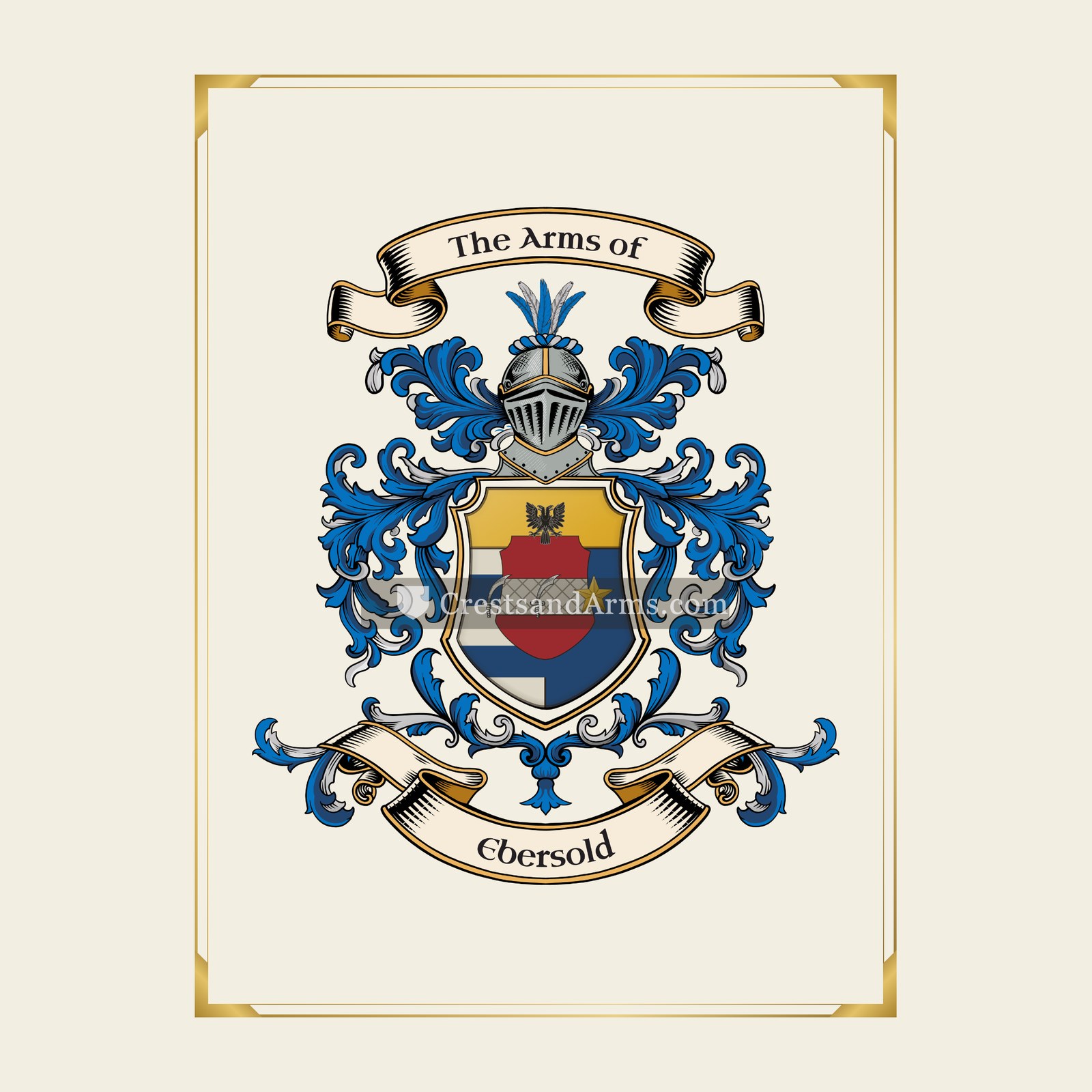 With gold border