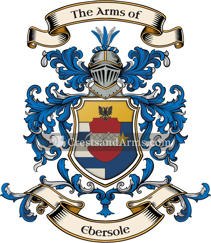 The Ebersole coat of arms, drawn from the recorded blazon