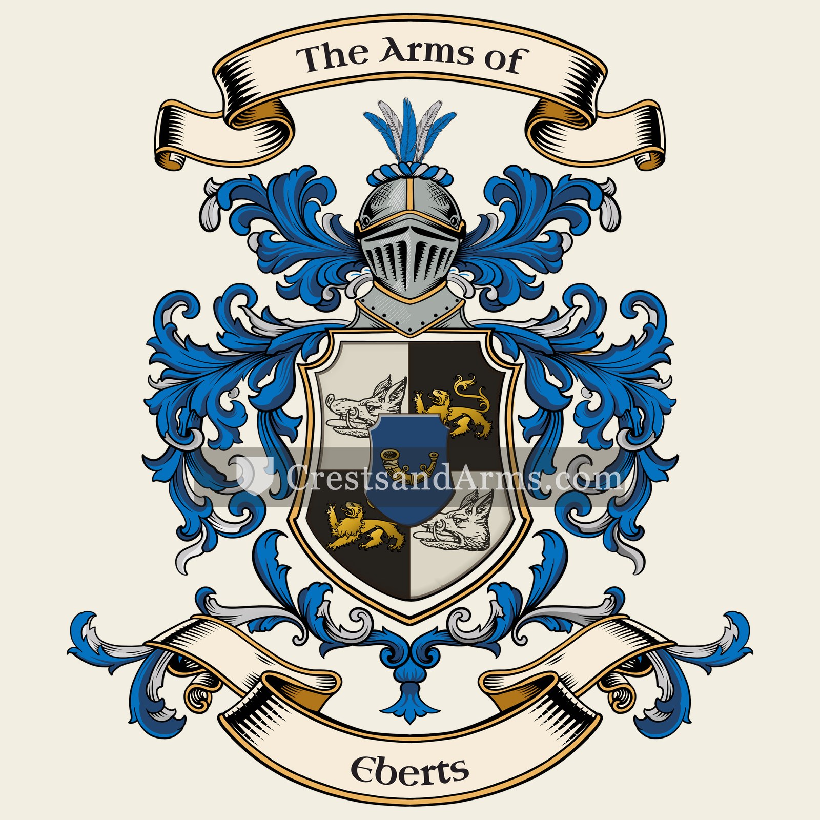 The Eberts coat of arms, drawn from the recorded blazon