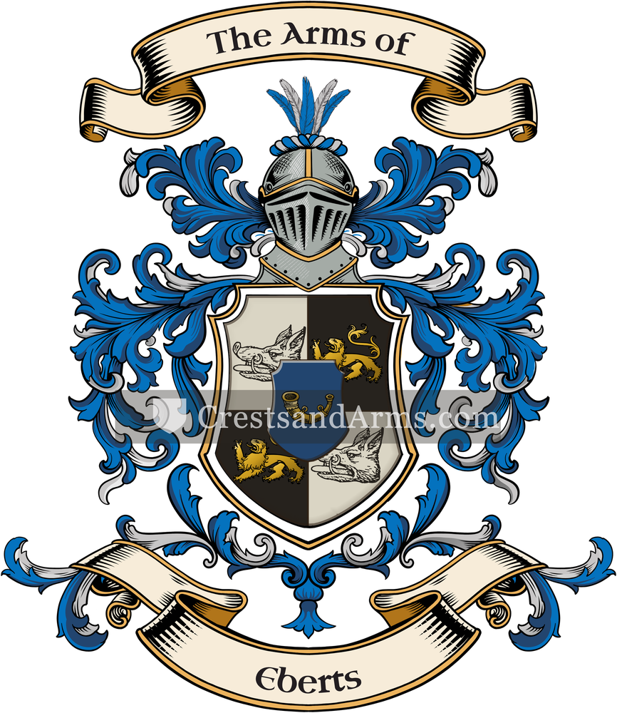 The Eberts coat of arms, drawn from the recorded blazon