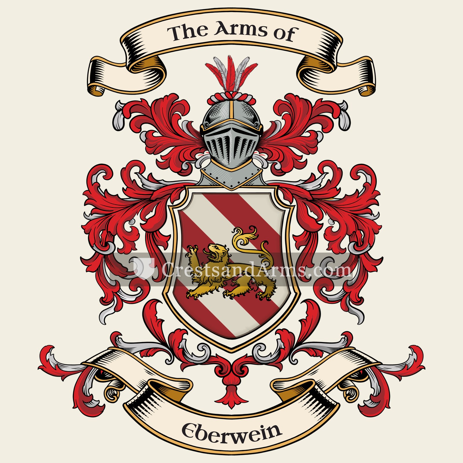 The Eberwein coat of arms, drawn from the recorded blazon