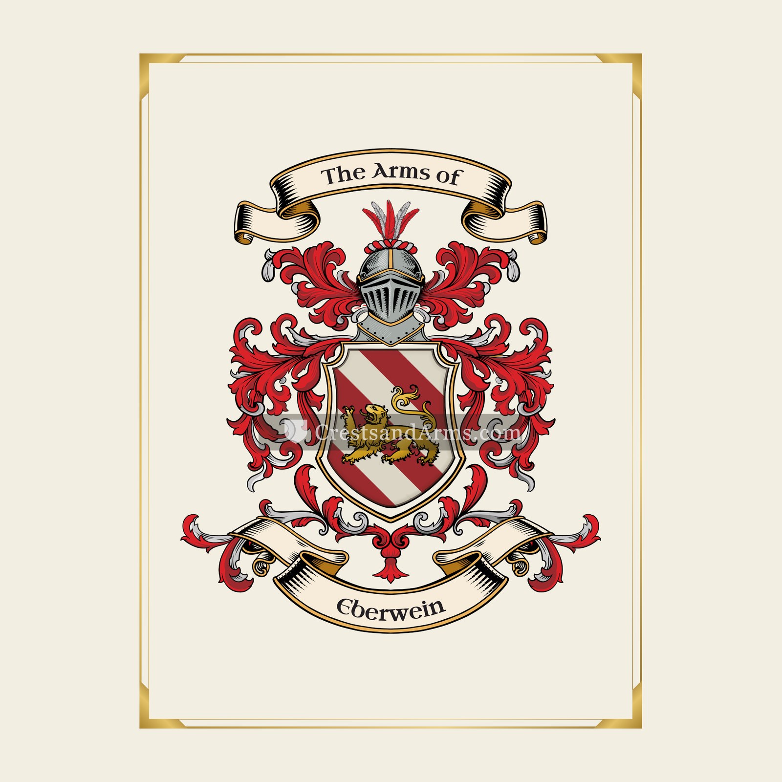 With gold border