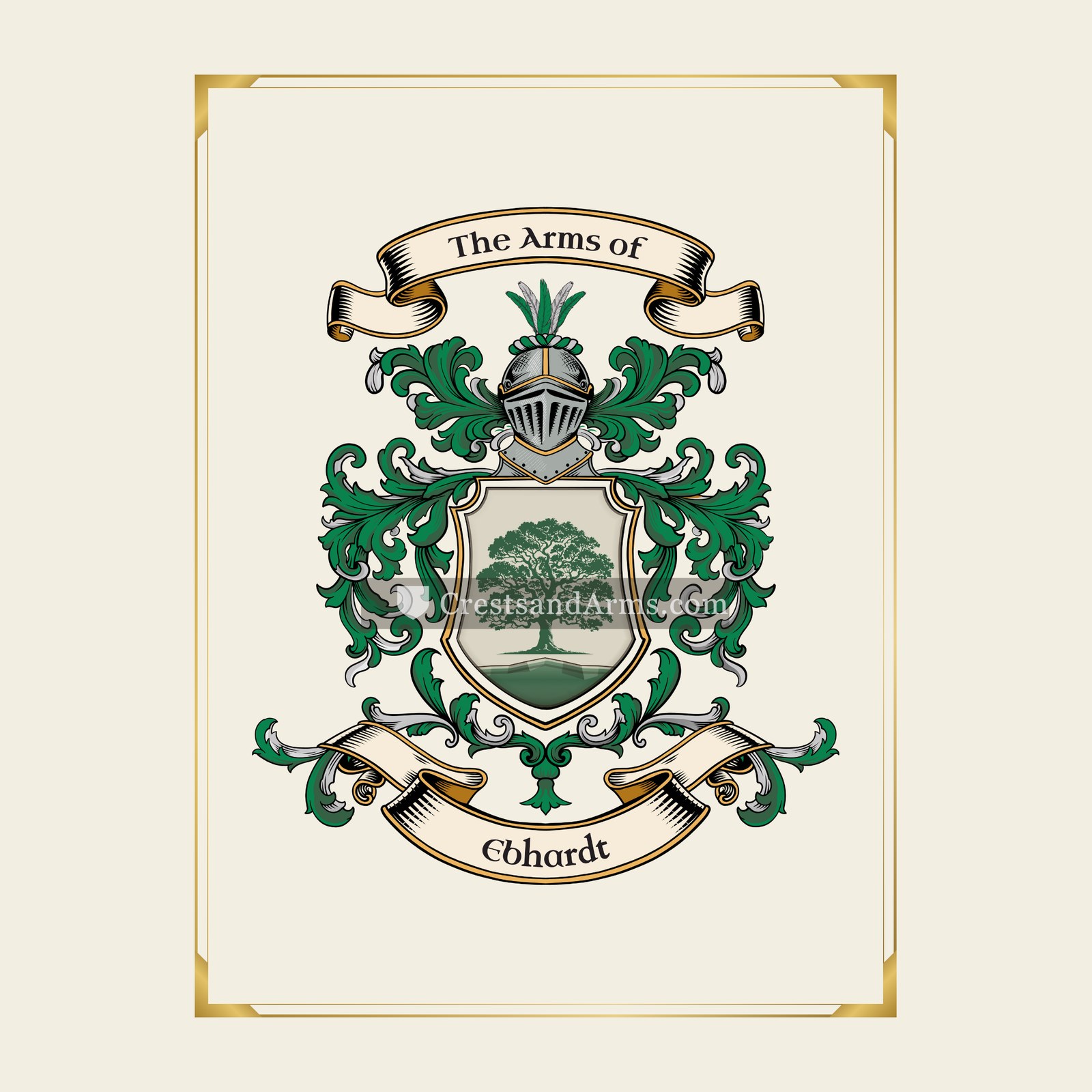 With gold border