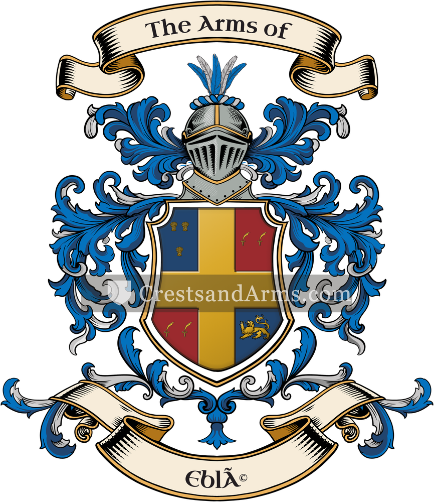 The Eblé coat of arms, drawn from the recorded blazon