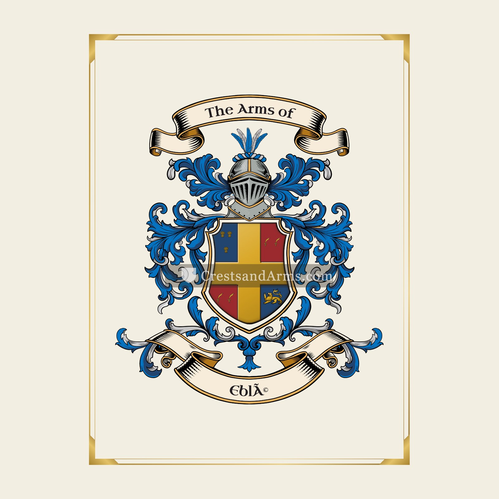 With gold border
