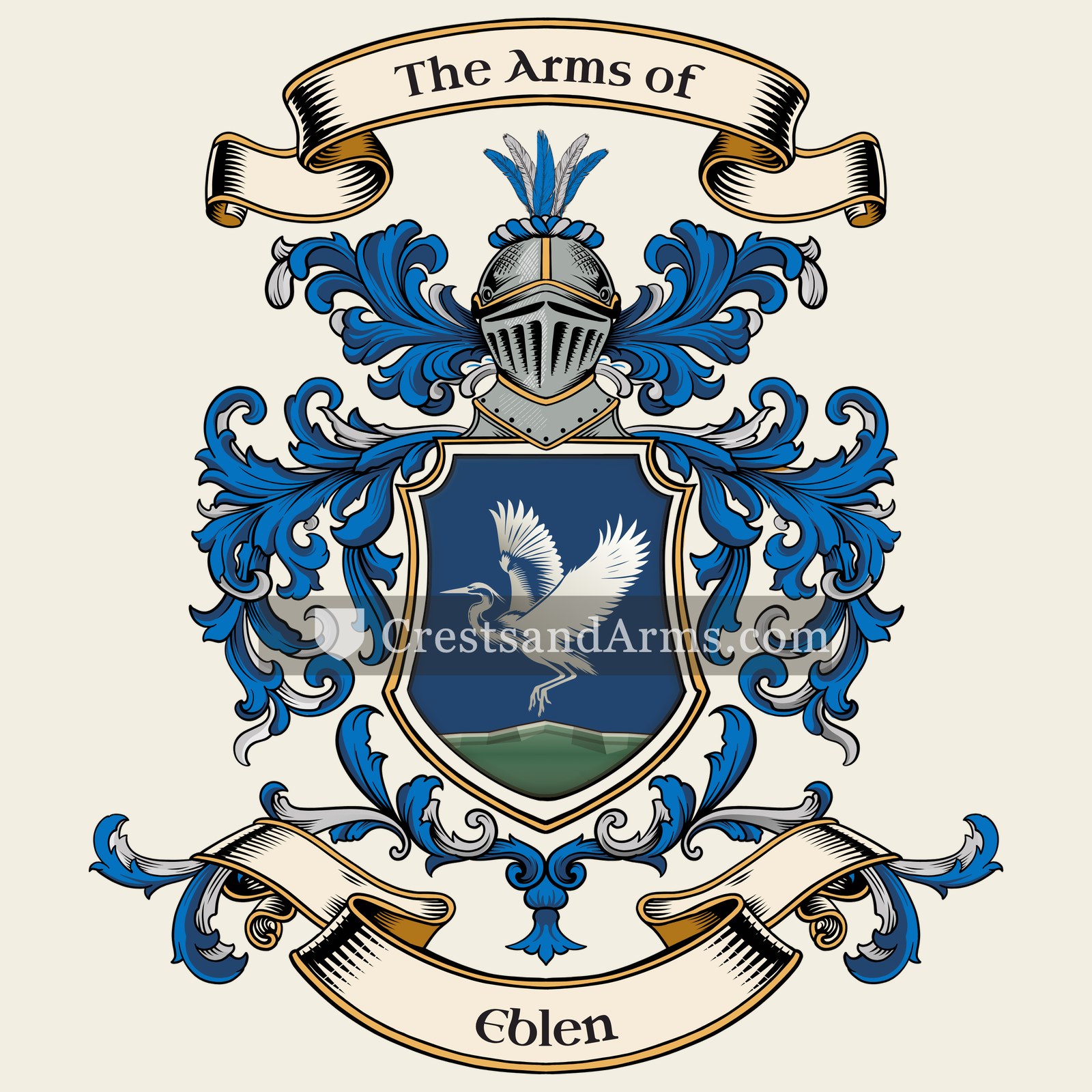 The Eblen coat of arms, drawn from the recorded blazon
