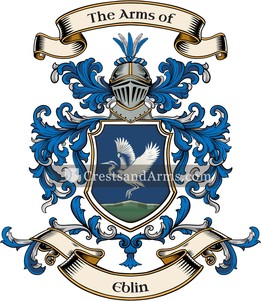The Eblin coat of arms, drawn from the recorded blazon