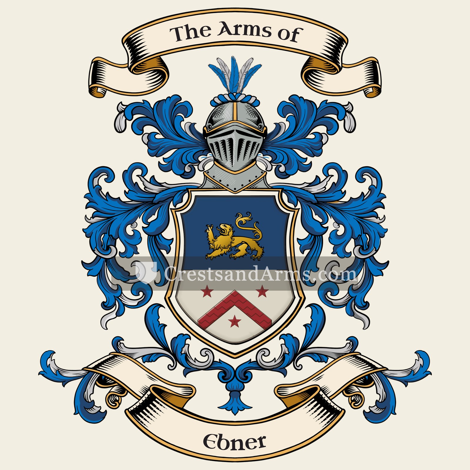 The Ebner coat of arms, drawn from the recorded blazon