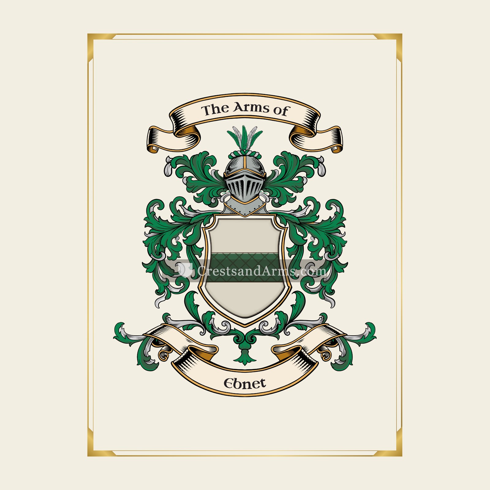 With gold border