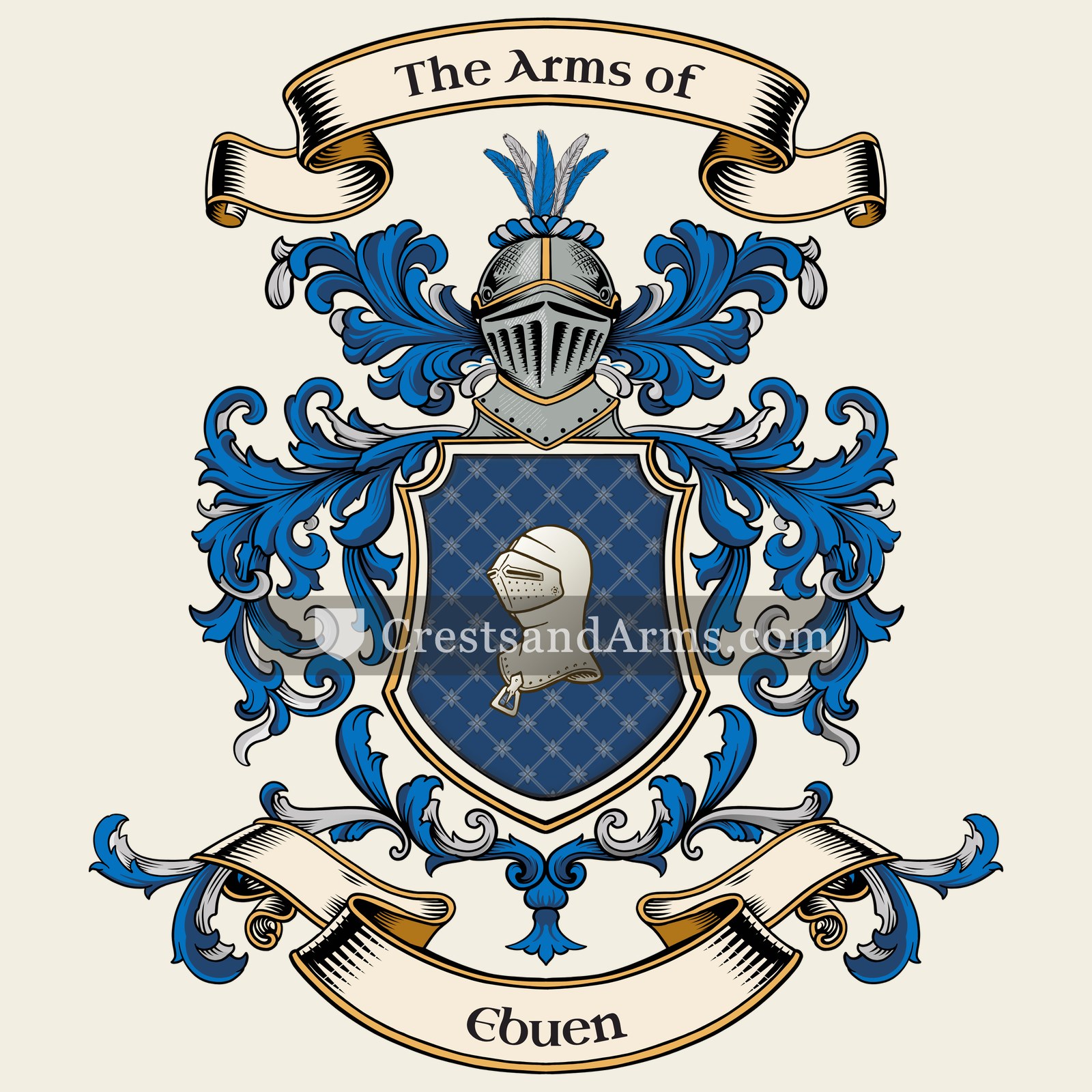 The Ebuen coat of arms, drawn from the recorded blazon