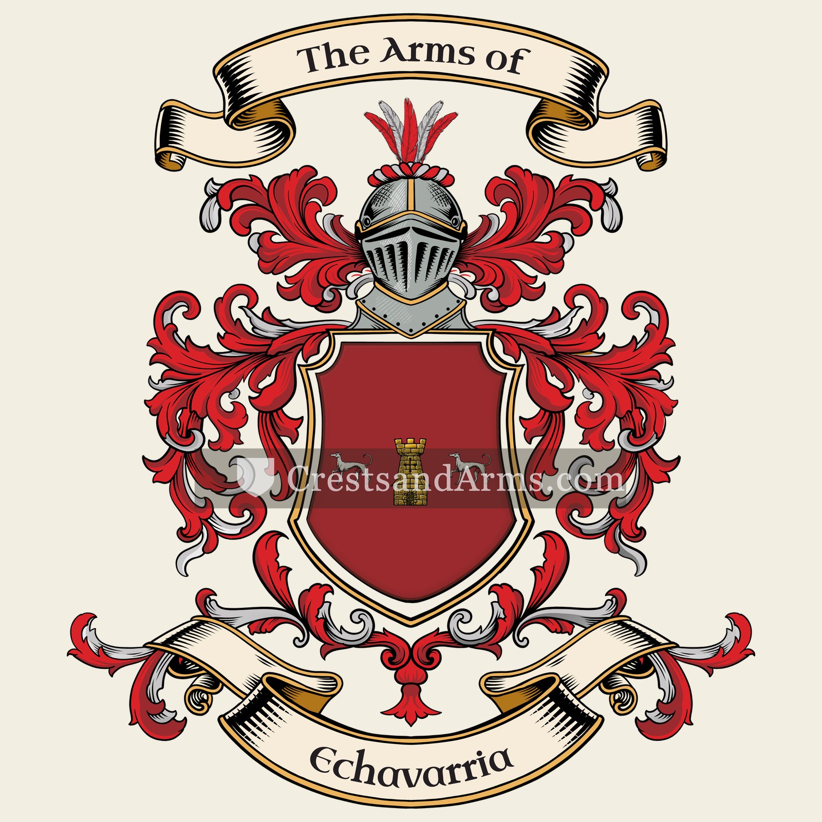The Echavarria coat of arms, drawn from the recorded blazon