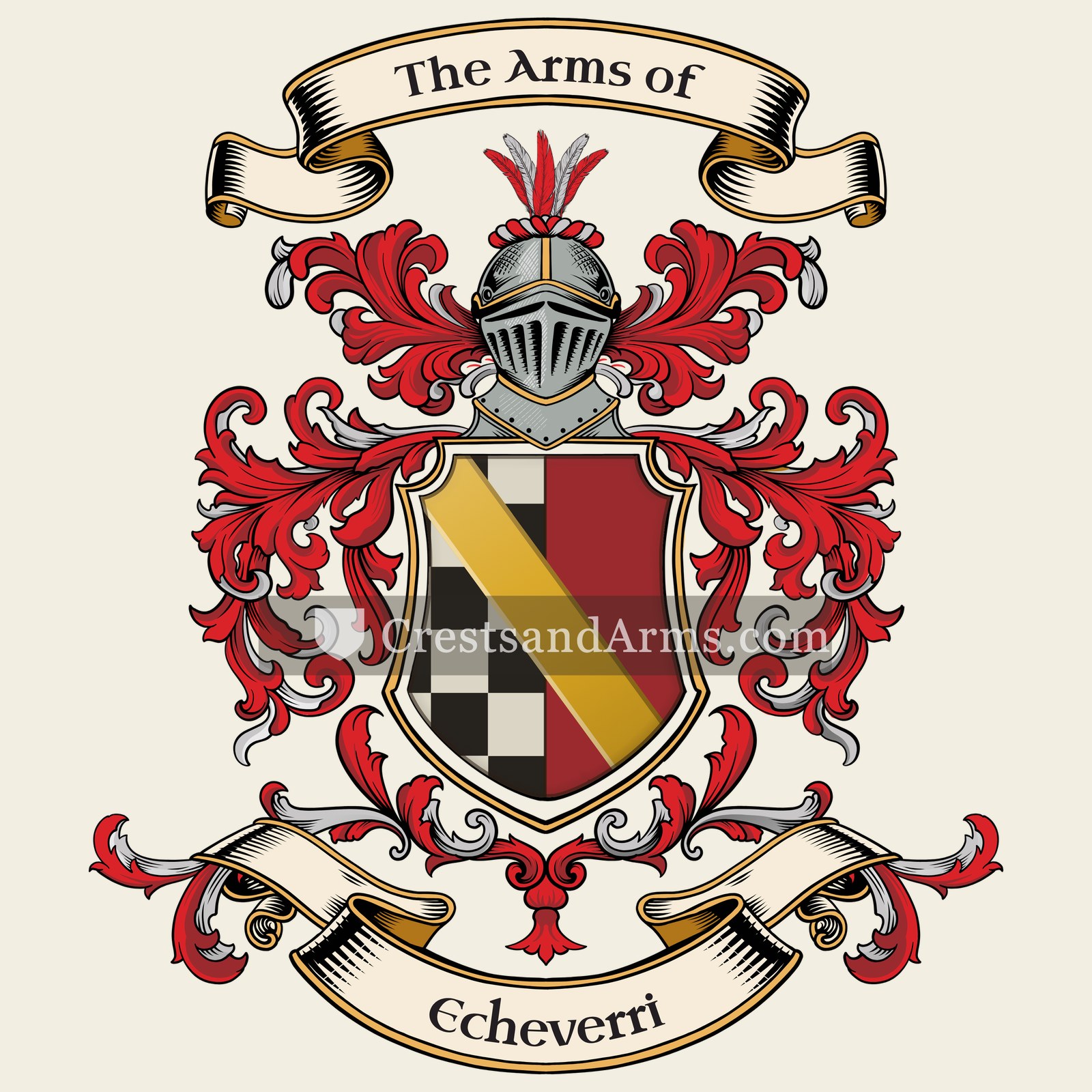 The Echeverri coat of arms, drawn from the recorded blazon
