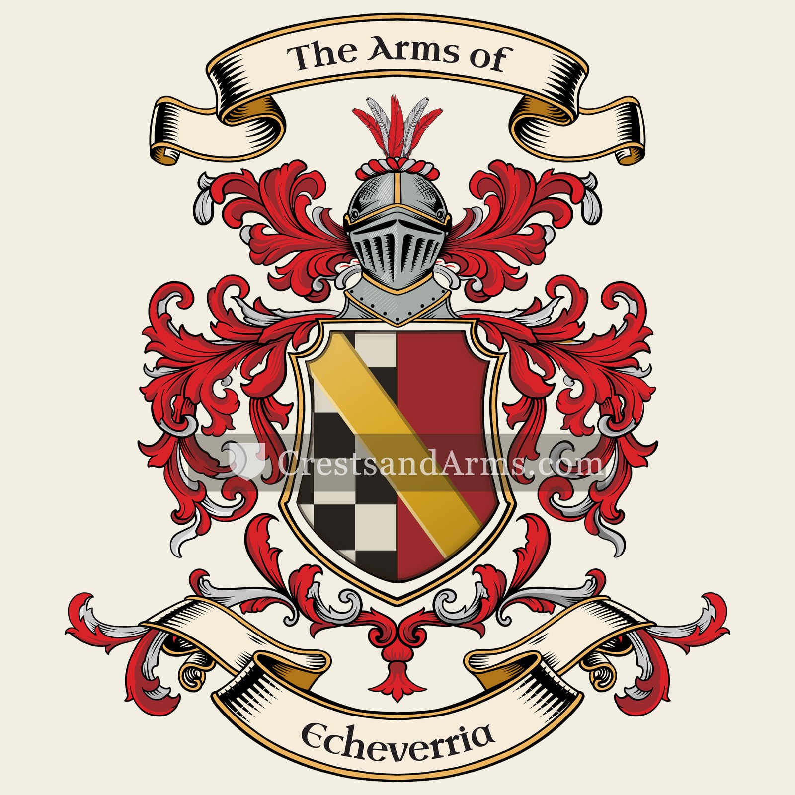 The Echeverria coat of arms, drawn from the recorded blazon