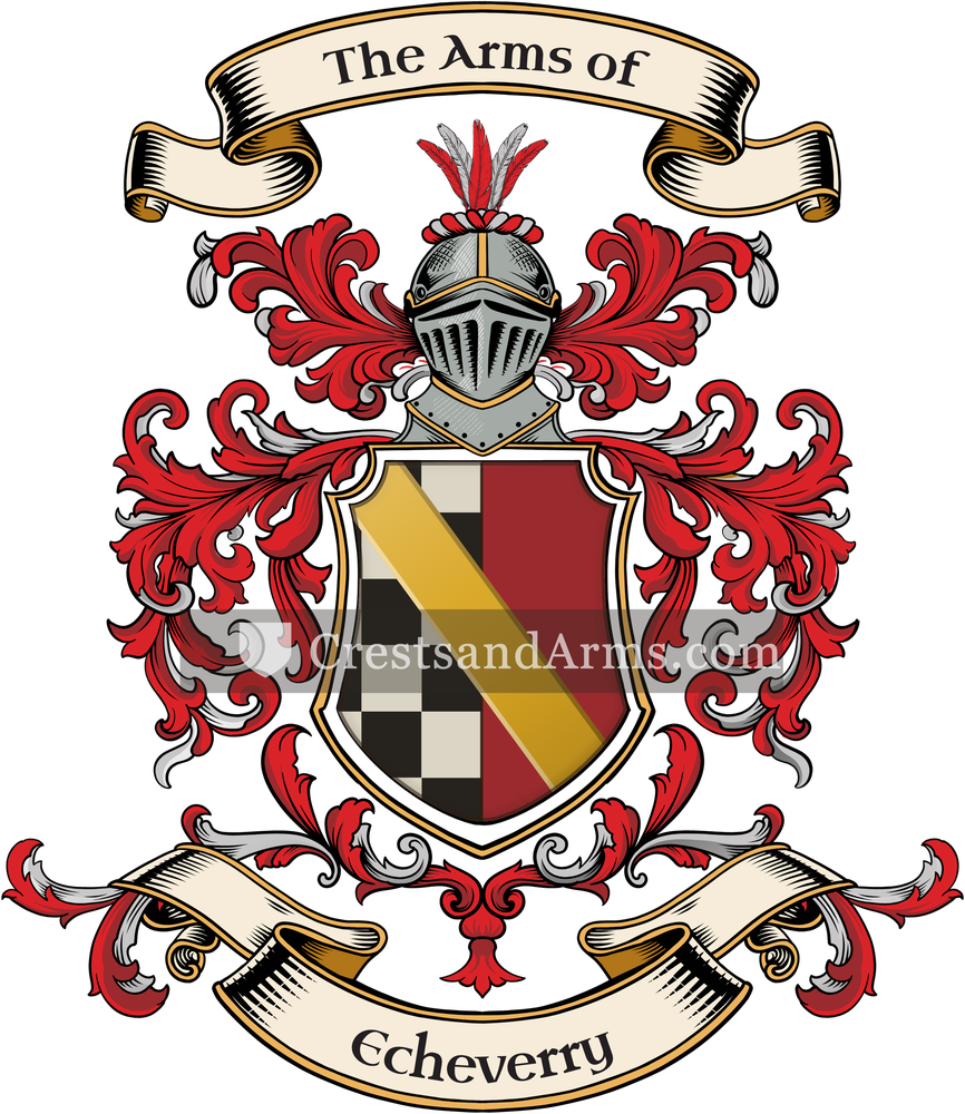 The Echeverry coat of arms, drawn from the recorded blazon