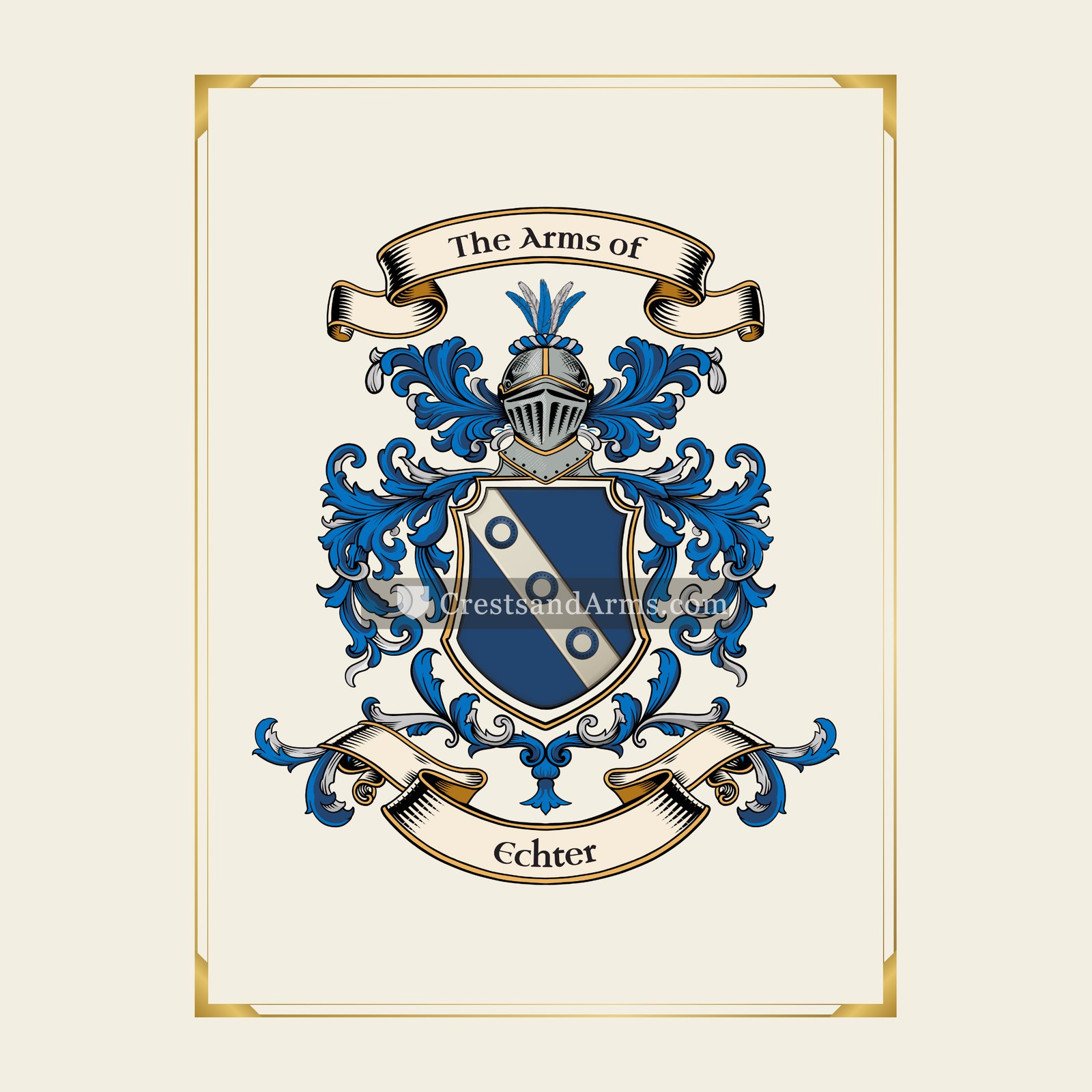With gold border
