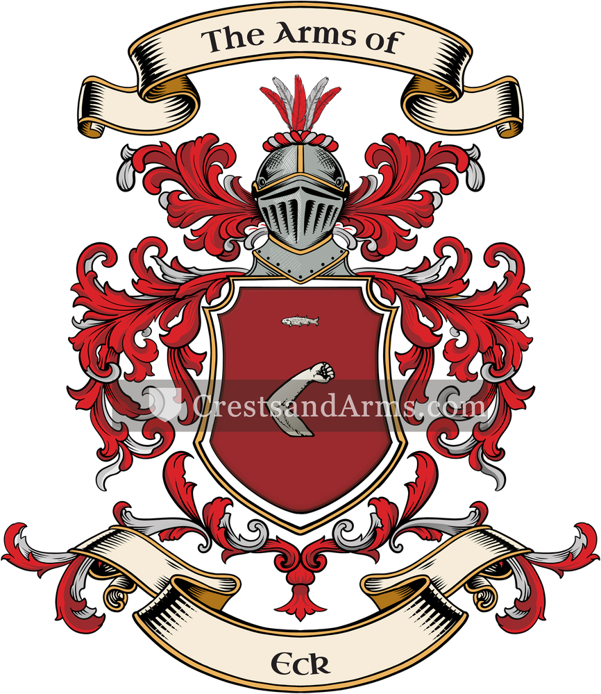The Eck coat of arms, drawn from the recorded blazon