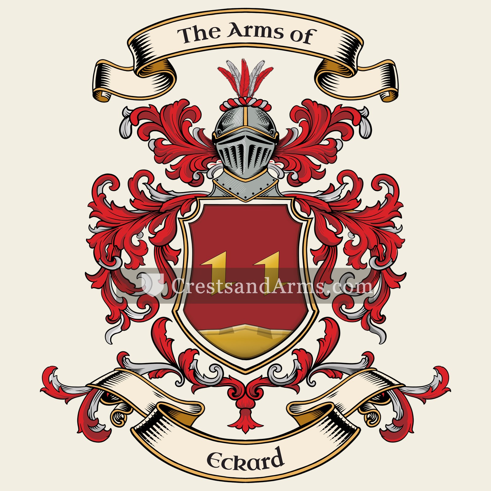 The Eckard coat of arms, drawn from the recorded blazon