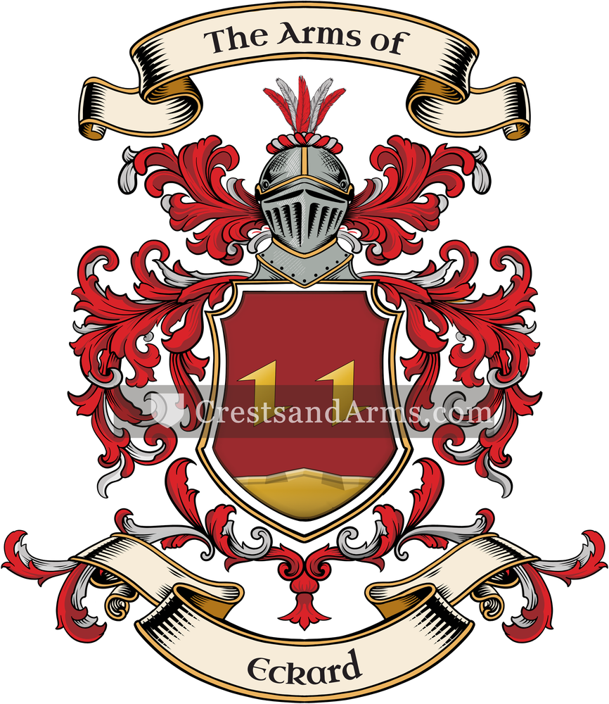 The Eckard coat of arms, drawn from the recorded blazon
