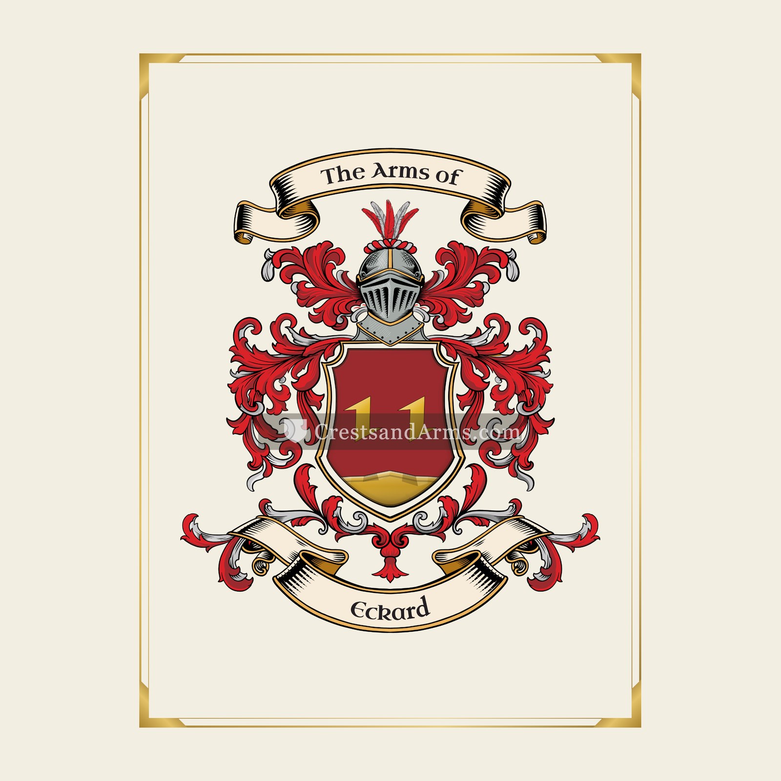 With gold border