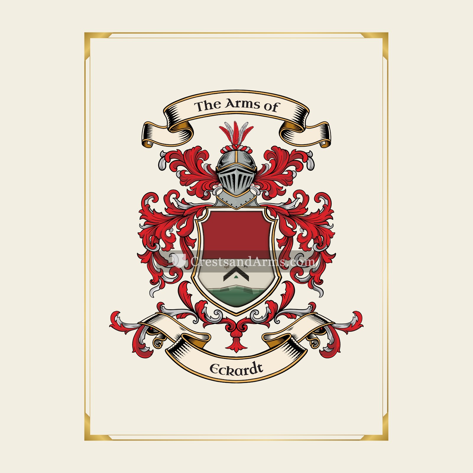 With gold border