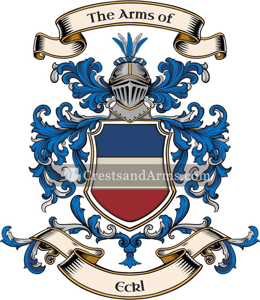 The Eckl coat of arms, drawn from the recorded blazon