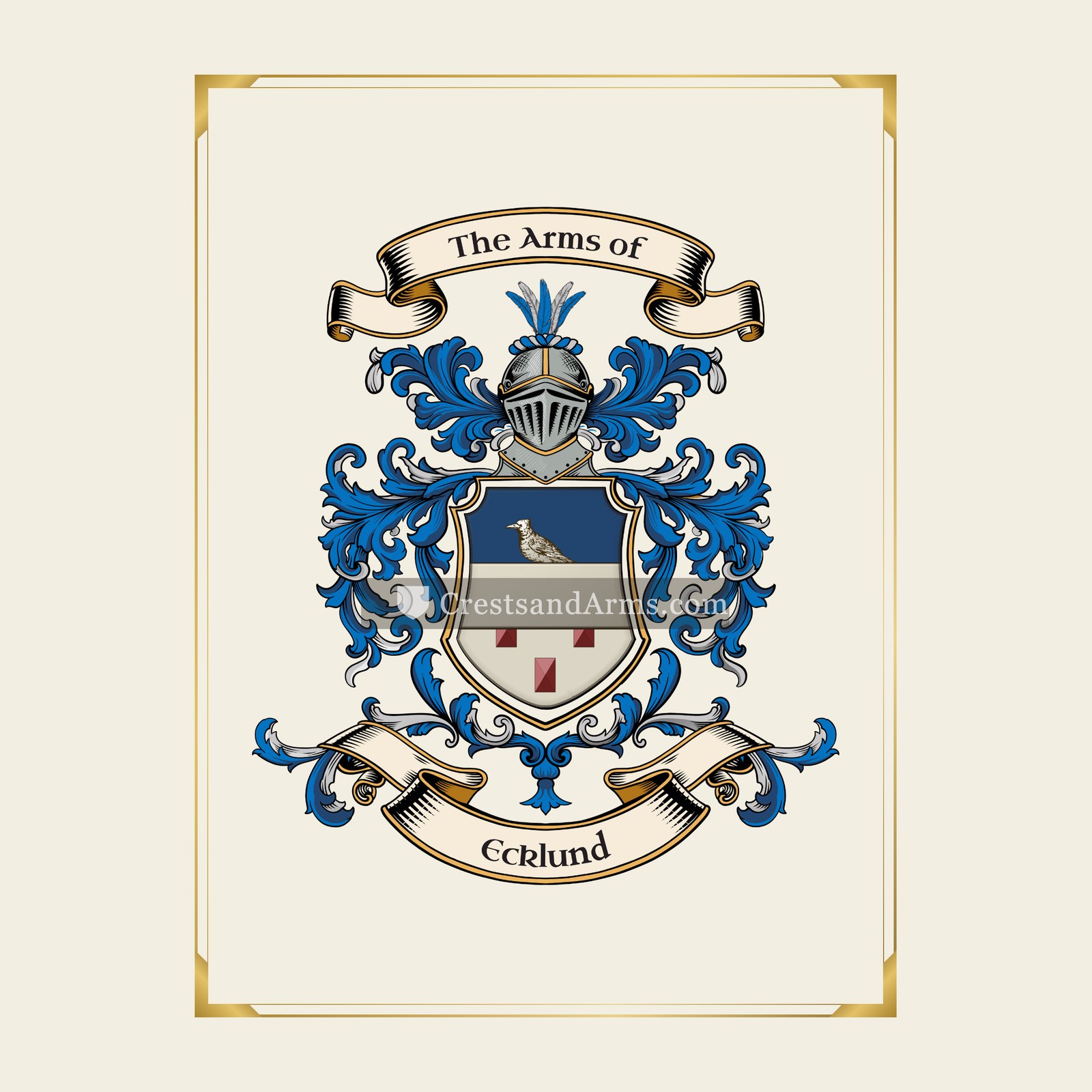 With gold border