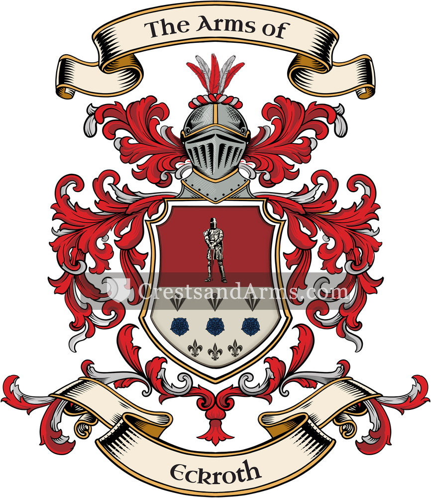The Eckroth coat of arms, drawn from the recorded blazon