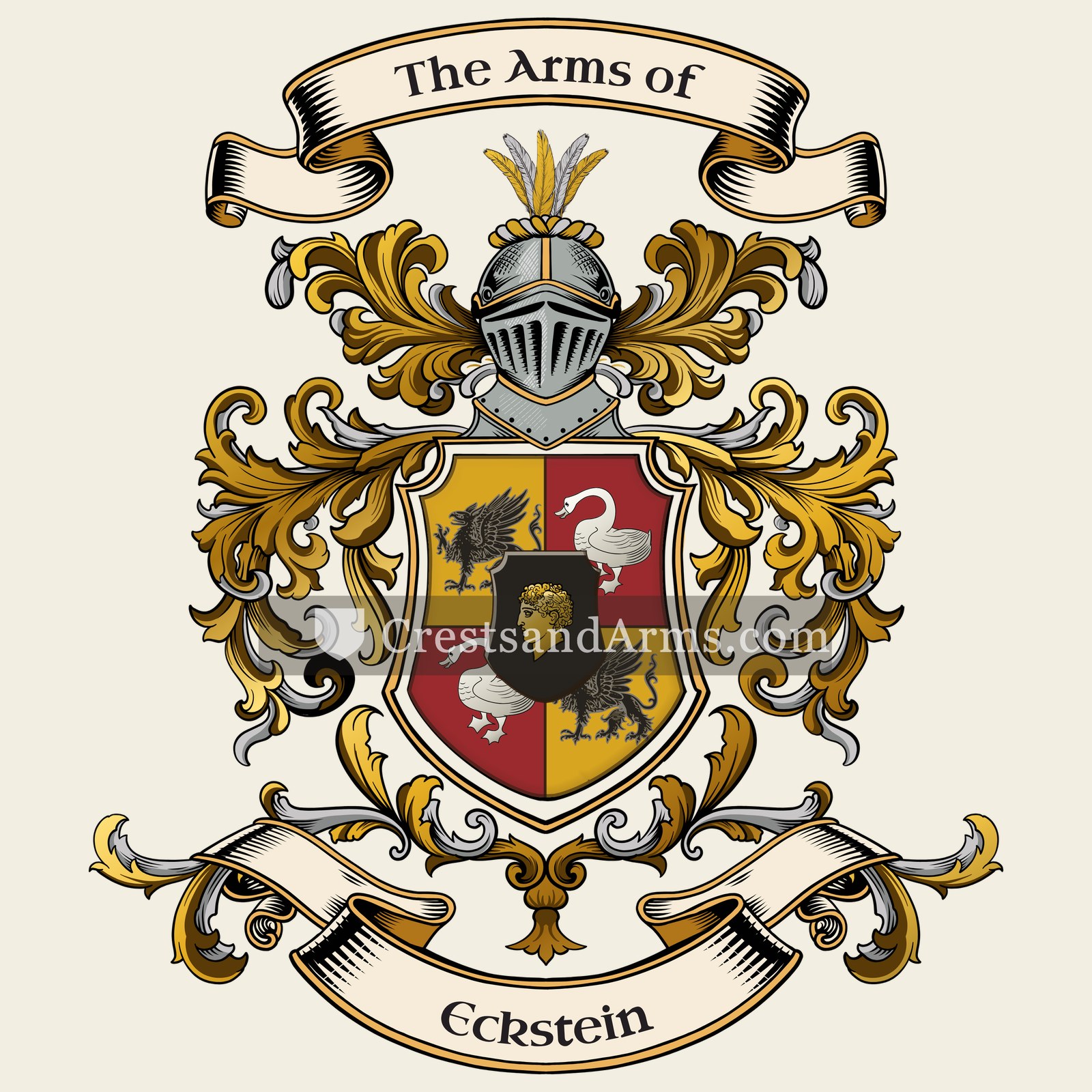 The Eckstein coat of arms, drawn from the recorded blazon