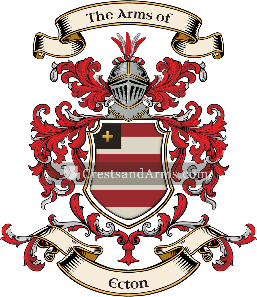 The Ecton coat of arms, drawn from the recorded blazon