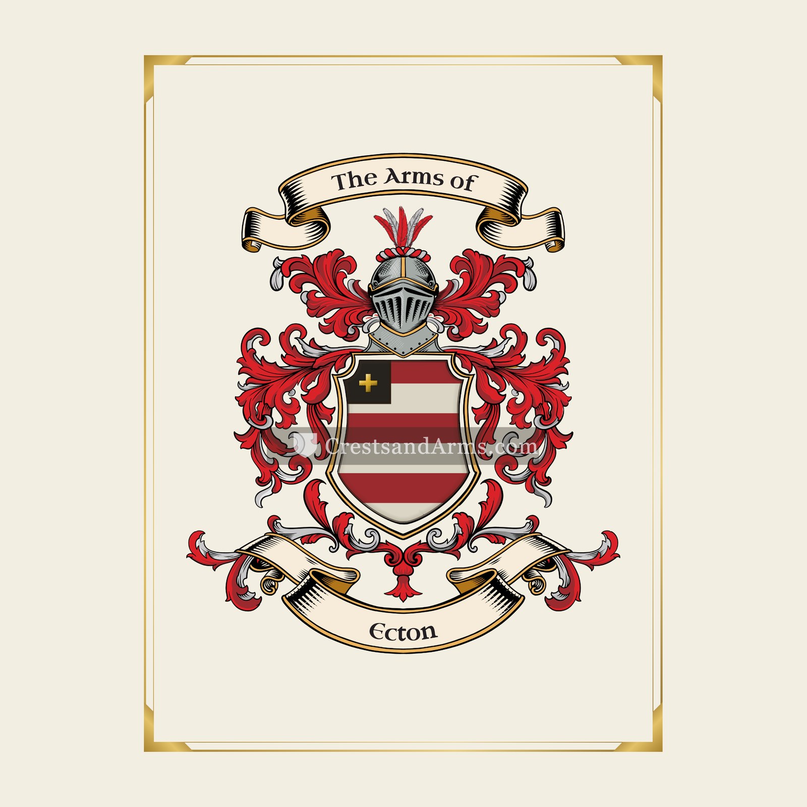 With gold border