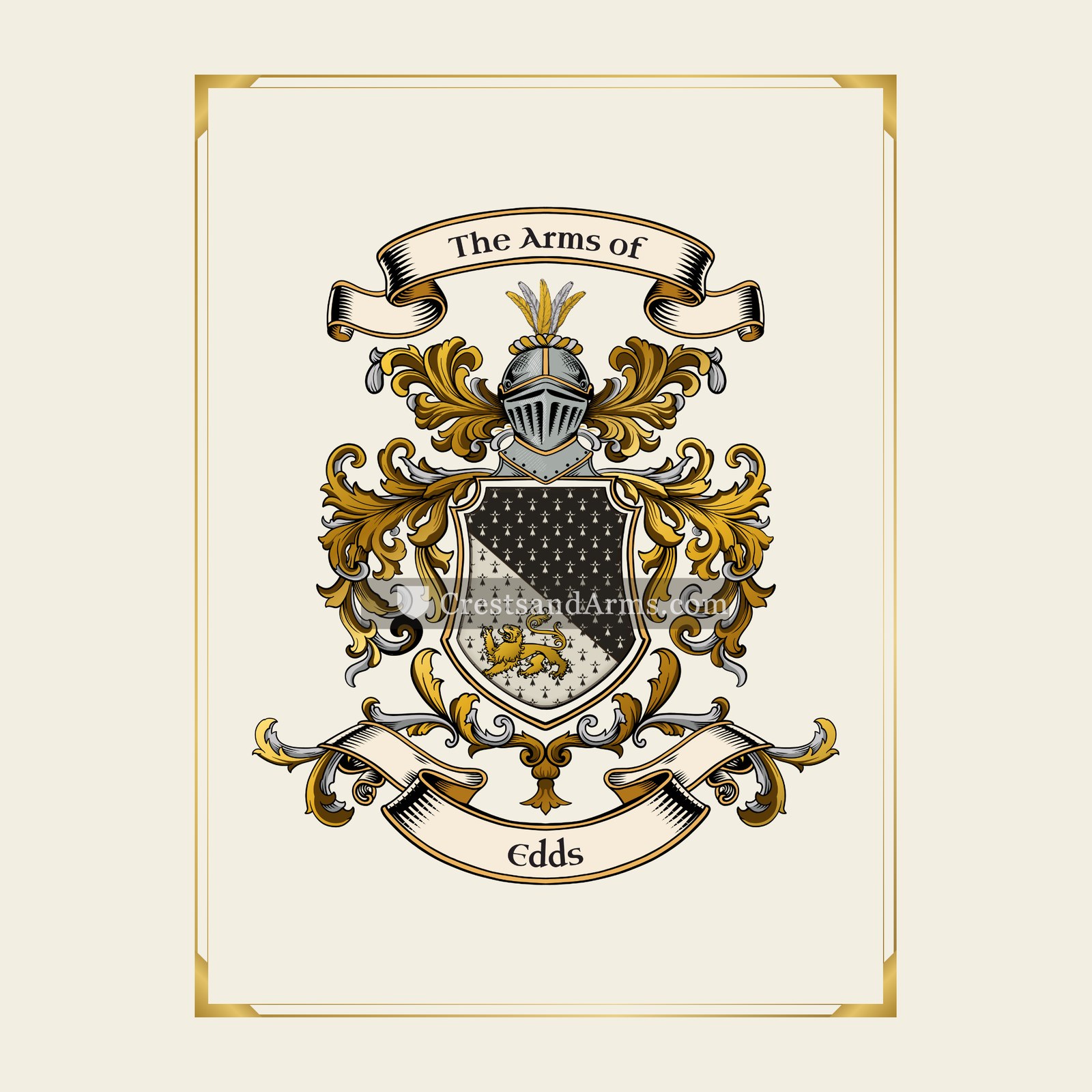 With gold border