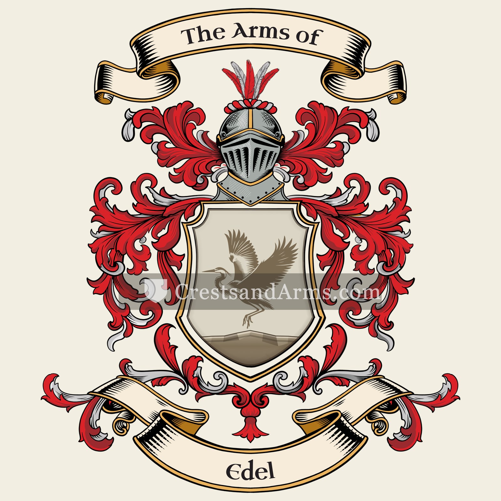 The Edel coat of arms, drawn from the recorded blazon