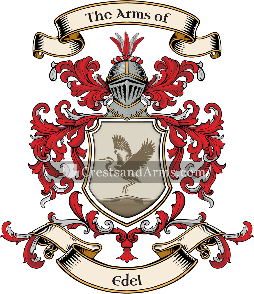 The Edel coat of arms, drawn from the recorded blazon