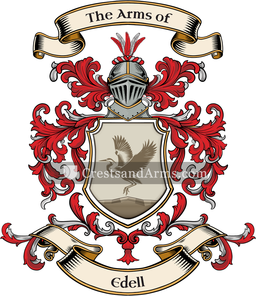 The Edell coat of arms, drawn from the recorded blazon
