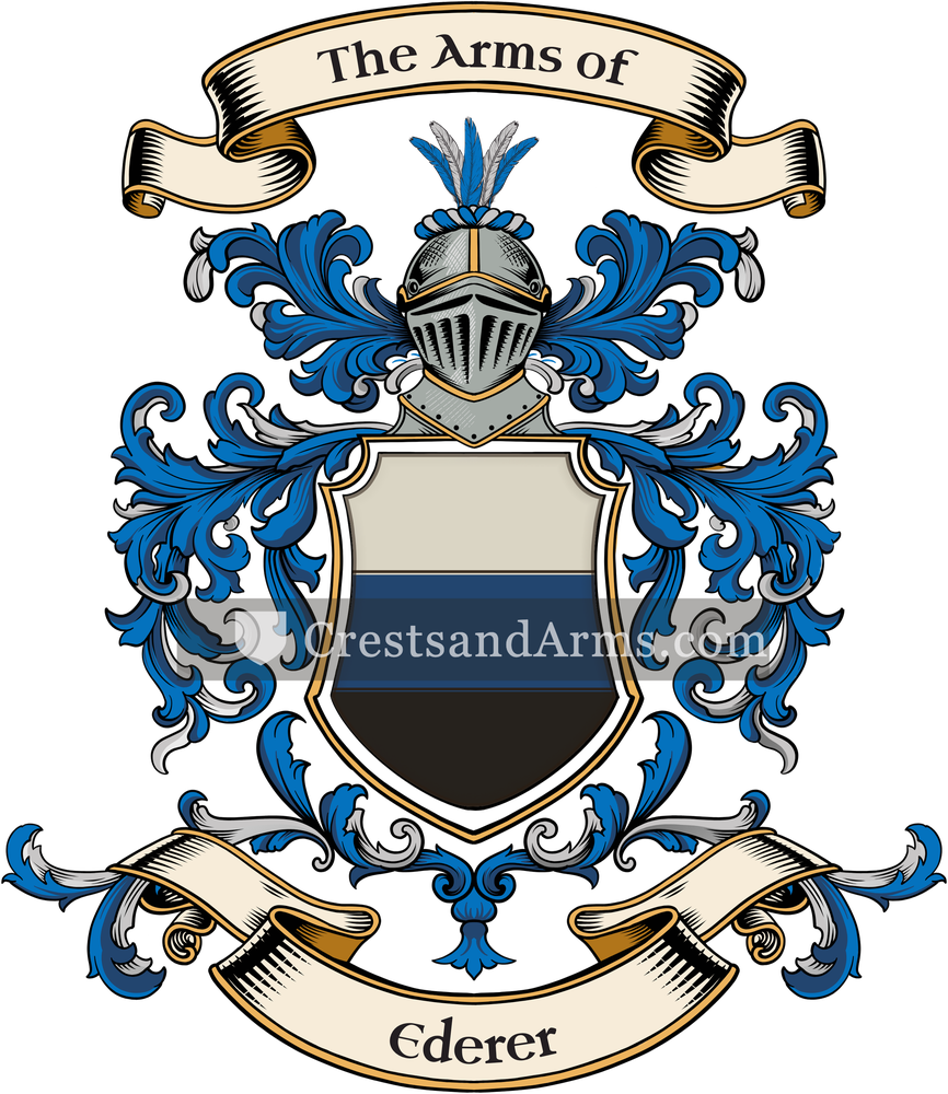 The Ederer coat of arms, drawn from the recorded blazon