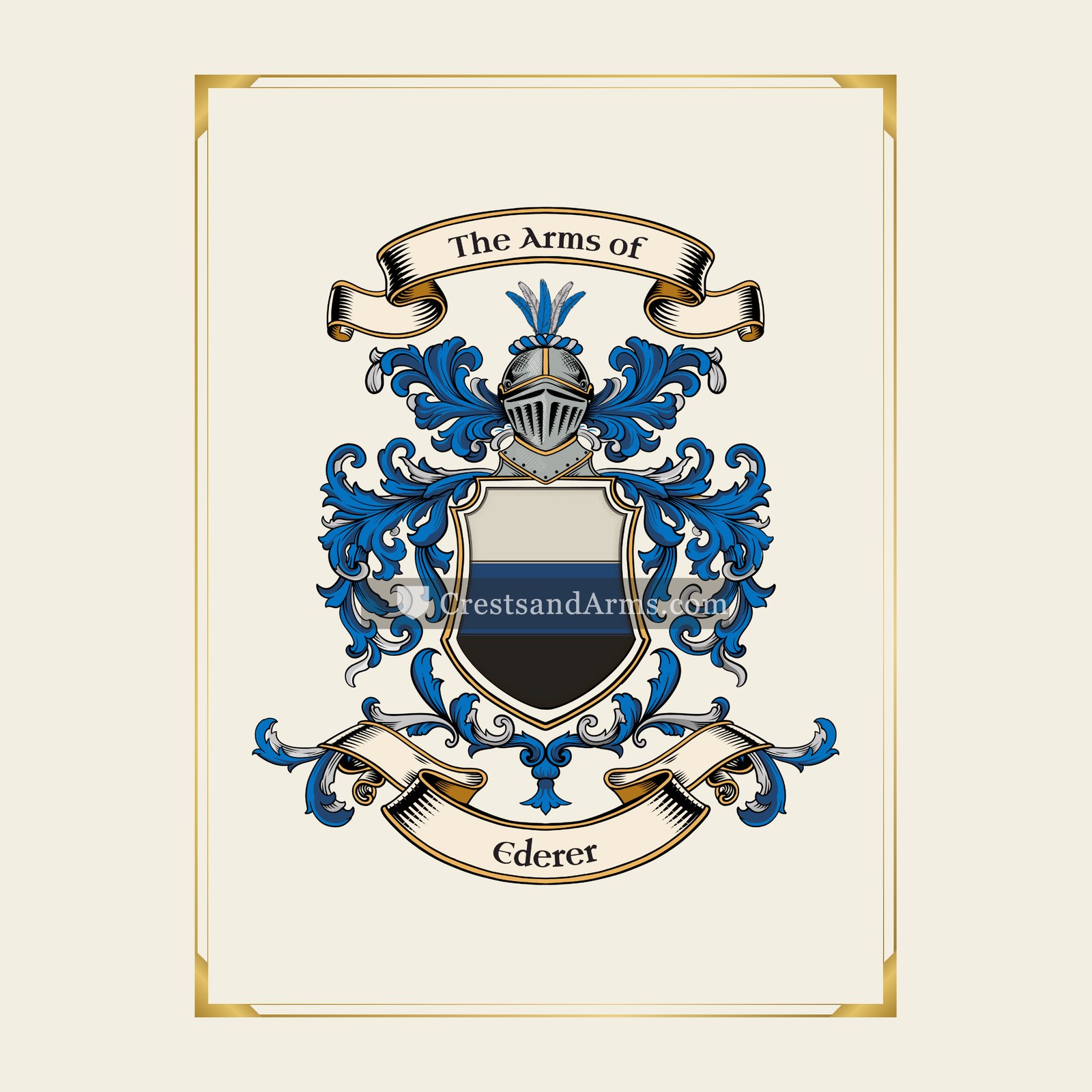 With gold border