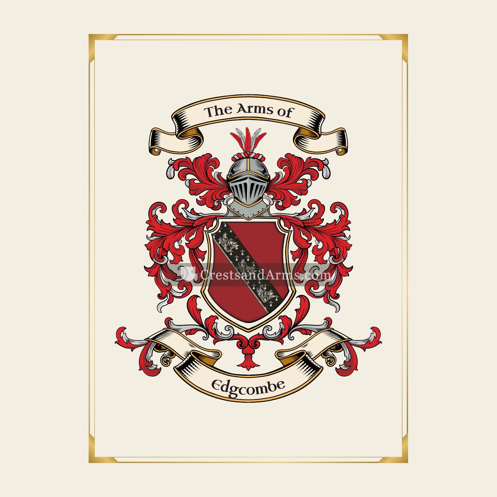 With gold border
