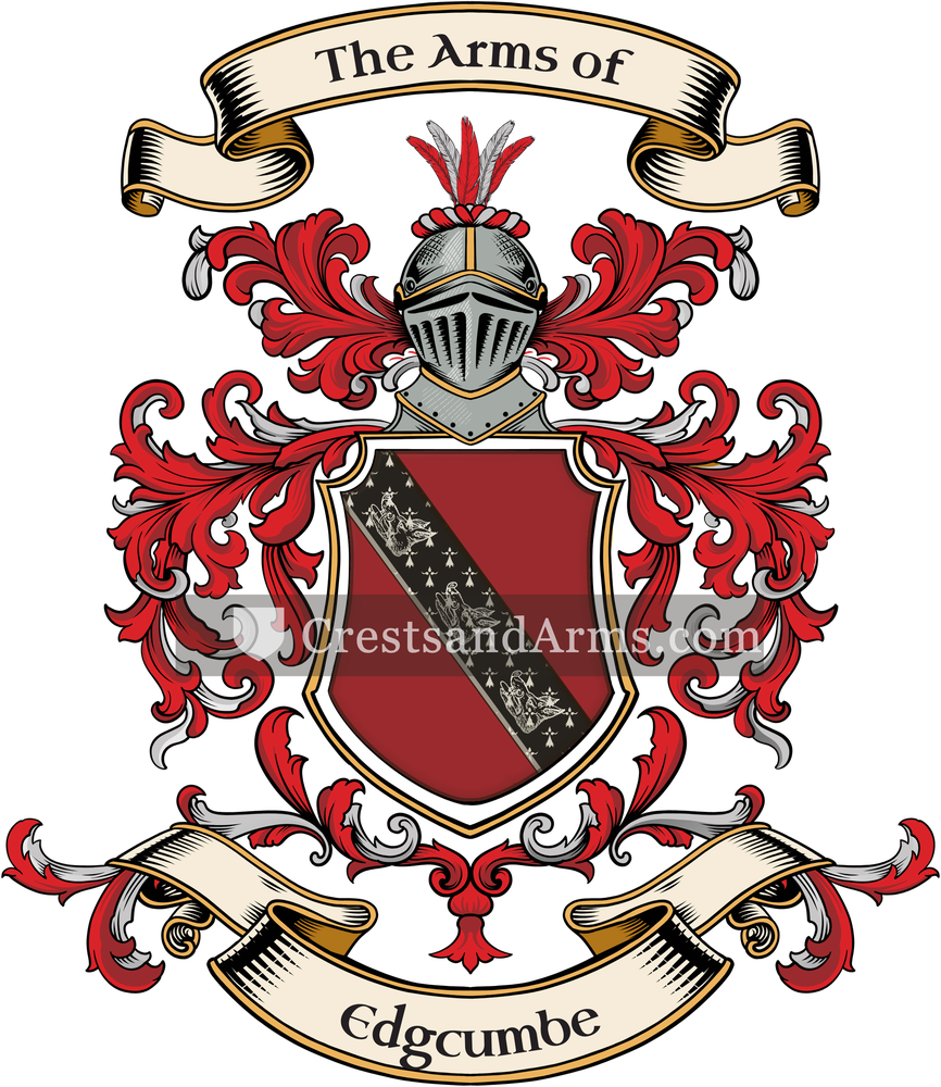 The Edgcumbe coat of arms, drawn from the recorded blazon