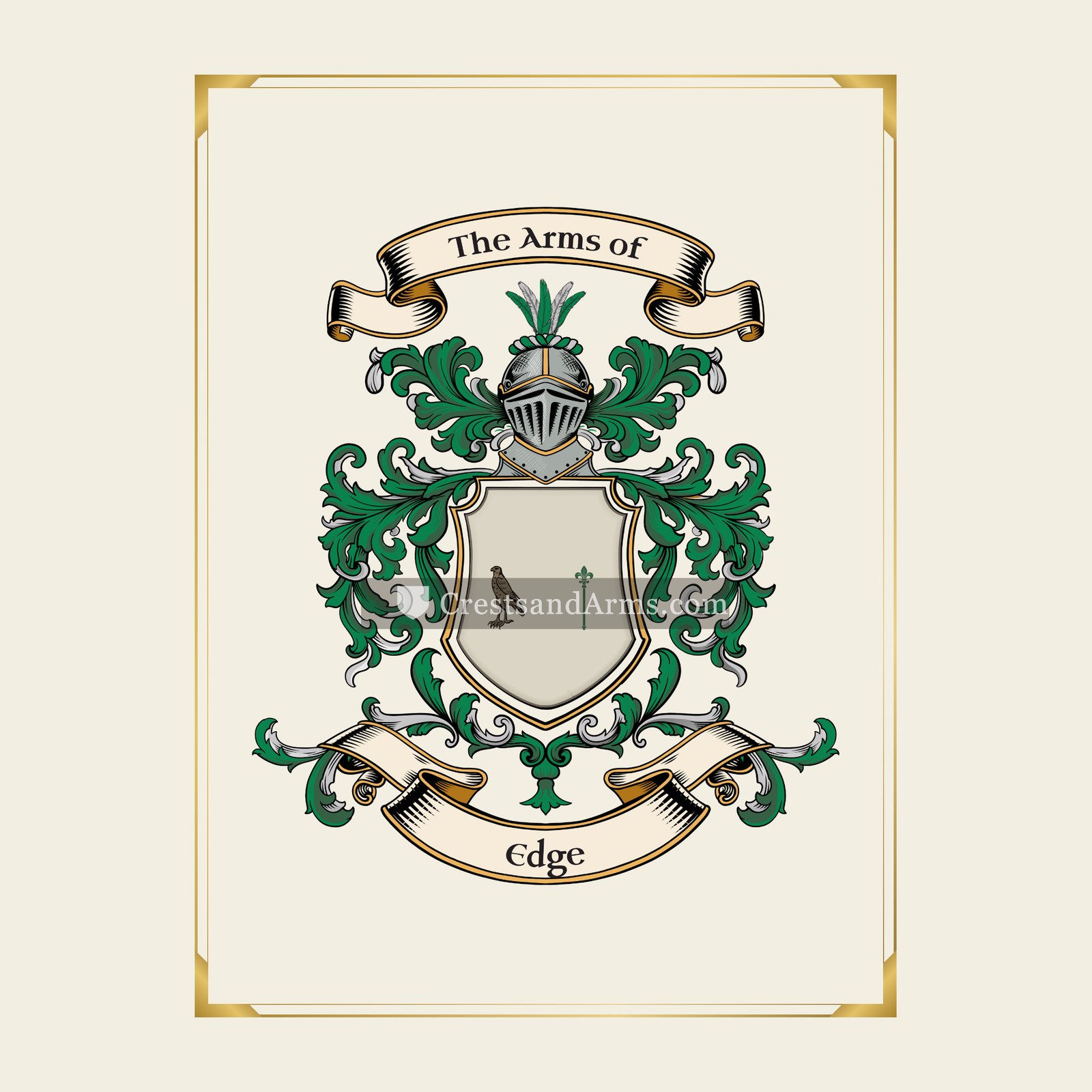 With gold border
