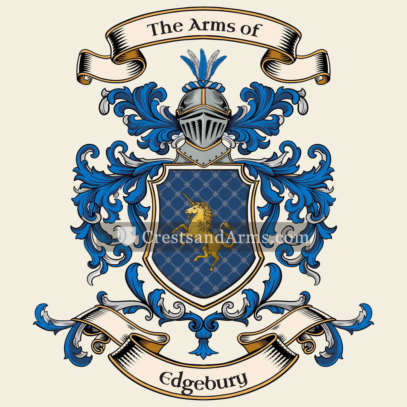 The Edgebury coat of arms, drawn from the recorded blazon